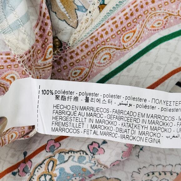 Zara Dress Womens Small Satin Paisley Floral Shirt Belted Boho Midi Blogger Fave - Picture 9 of 13